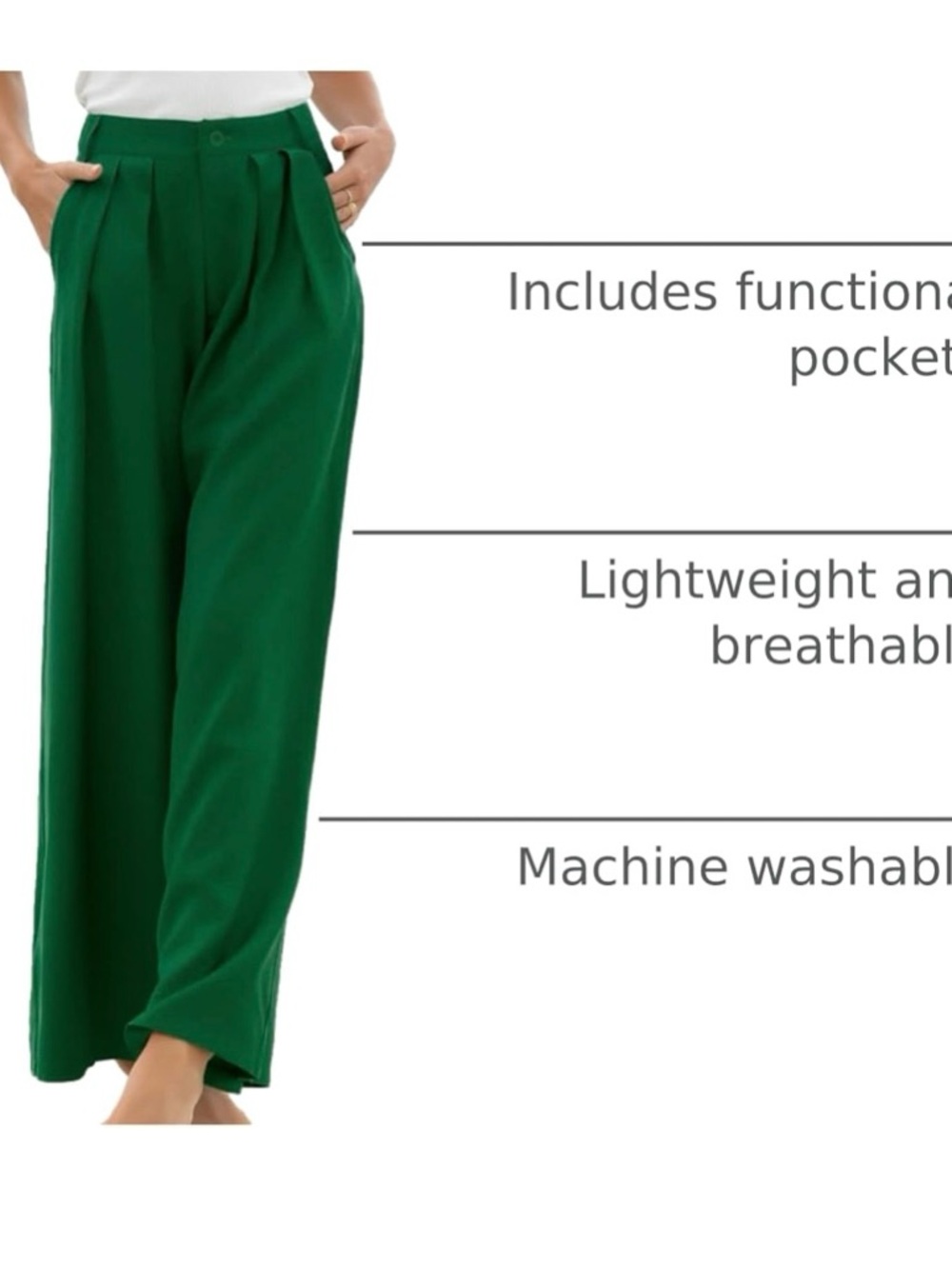 Vibrant Green Wide-Leg Trousers - Picture 5 of 7